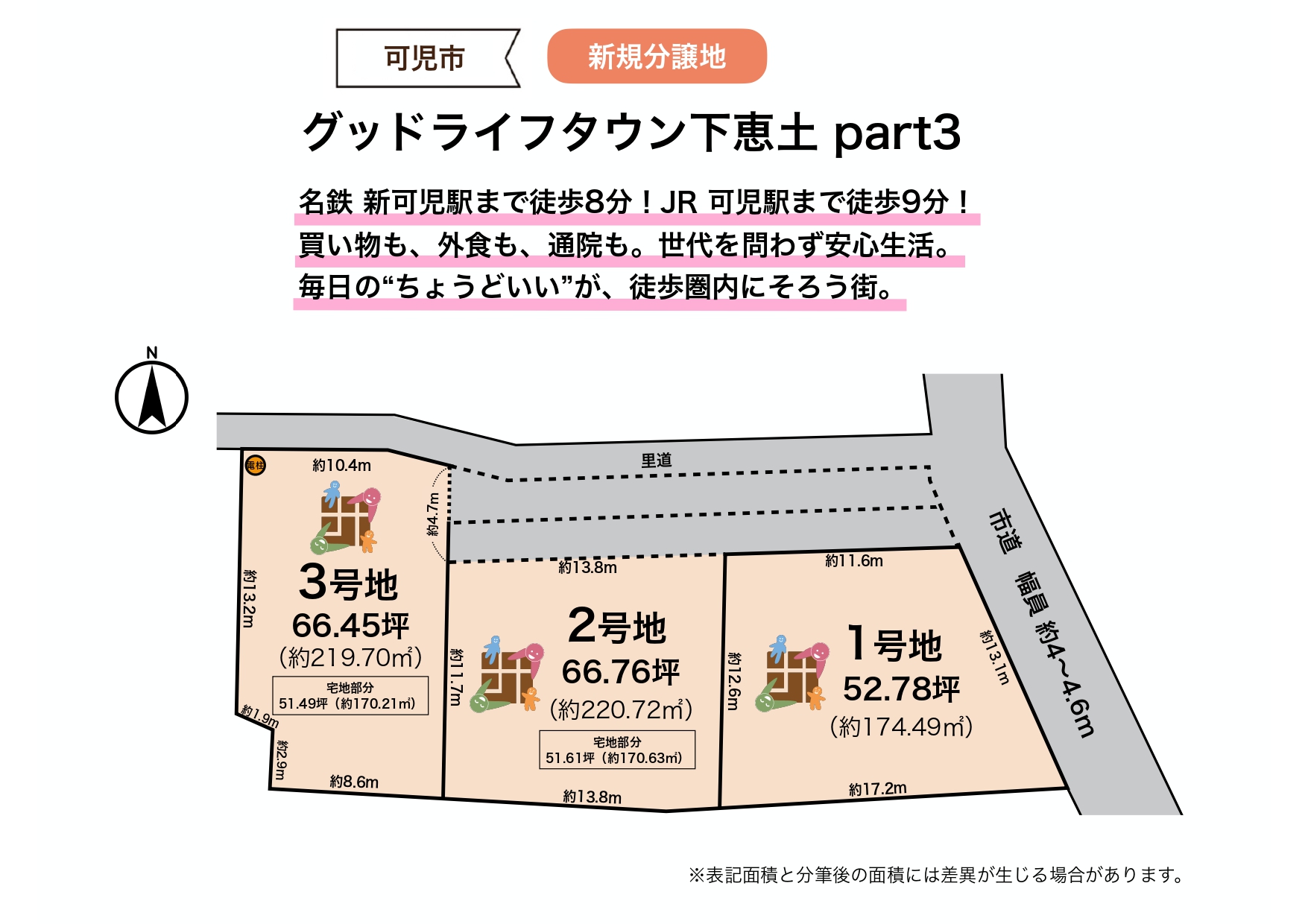 【可児市】<br>全3区画新規分譲地!<br>グッドライフタウン下恵土part3(2026.3.25更新)